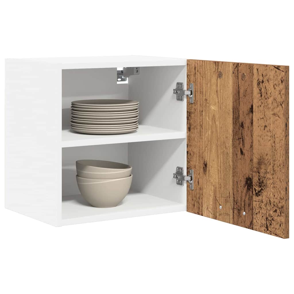 Hanging Cabinet Riga Old Wood and White 40 x 31 x 40 cm
